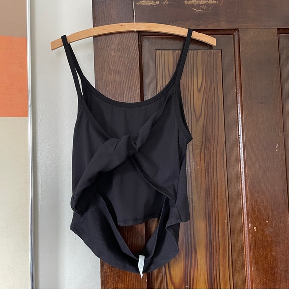 Athleta black ribbed crop tank powervita karma twist back cami women’s 1X - Picture 5 of 5
